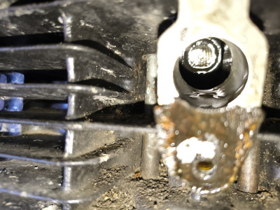Looking into cam tensioner hole